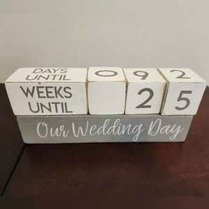 Bridal Wedding Countdown Wood Block Set